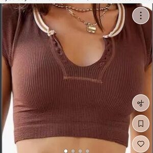 Urban Outfitters Ribbed Brown Crop Top